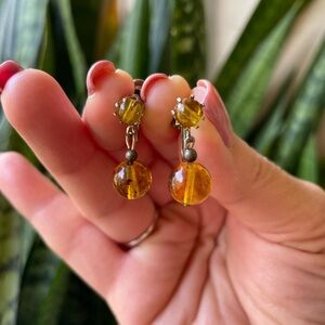 Amber Drop Earrings